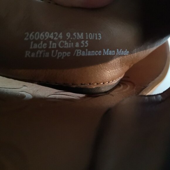 Clarks Ladies Size 9.5M Raffia Upper Thong Wedge Heel Sandals - Picture 4 of 4